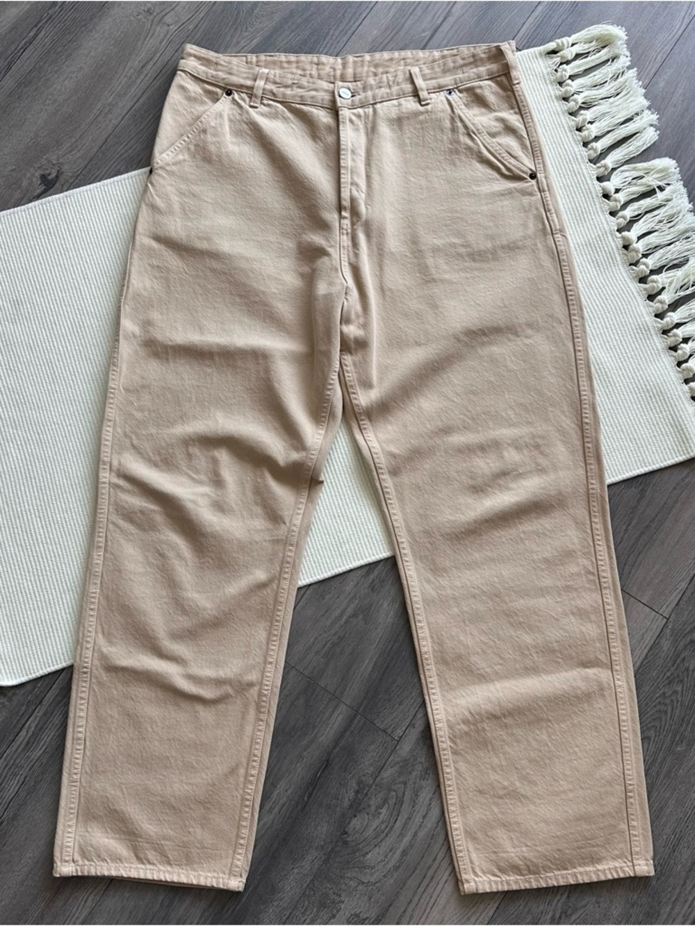 JACQUEMUS Beige Loose Fit Denim Pants